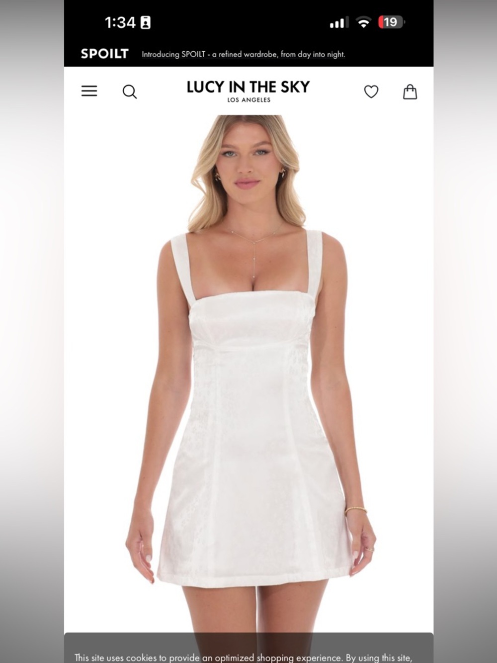 lucy in the sky Floral Jacquard A-Line Dress in White XS